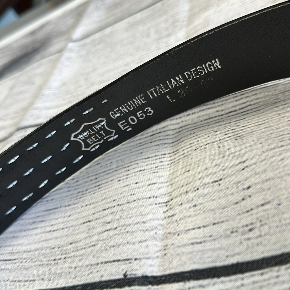 Genuine Italian Design Leather Belt Unisex • Tiger Tiles • Sz L • NEW!! - Picture 4 of 10